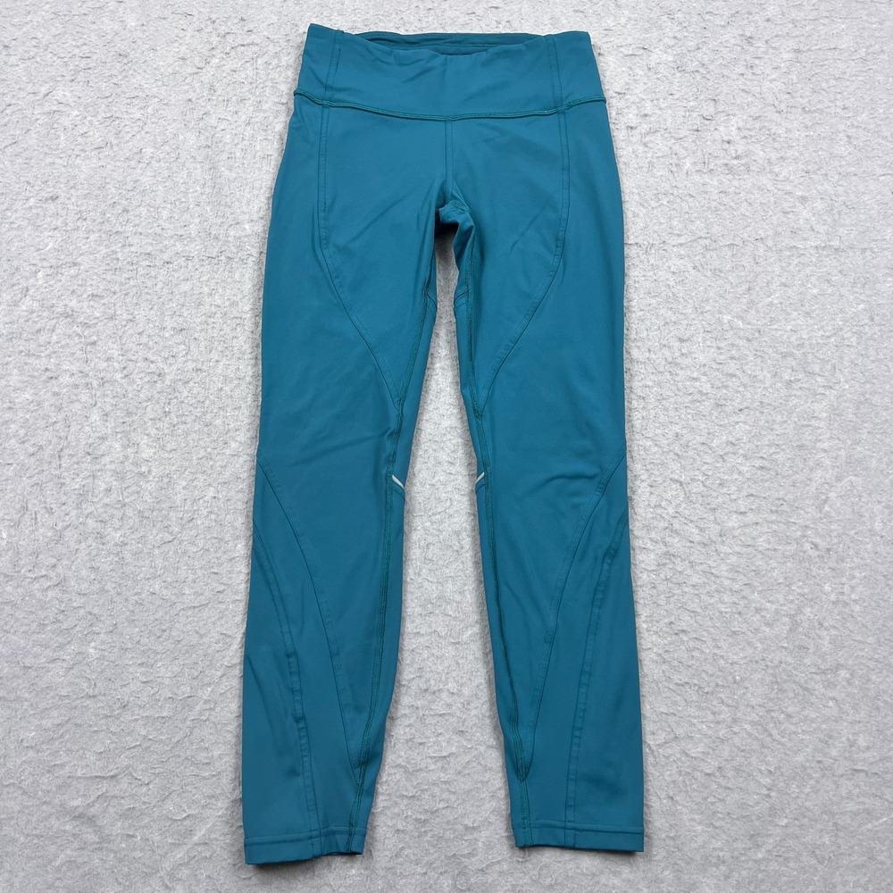 Lululemon Chasing Miles Tight 25" Womens 6 Blue Nulux Reflective Leggings W5AXRS